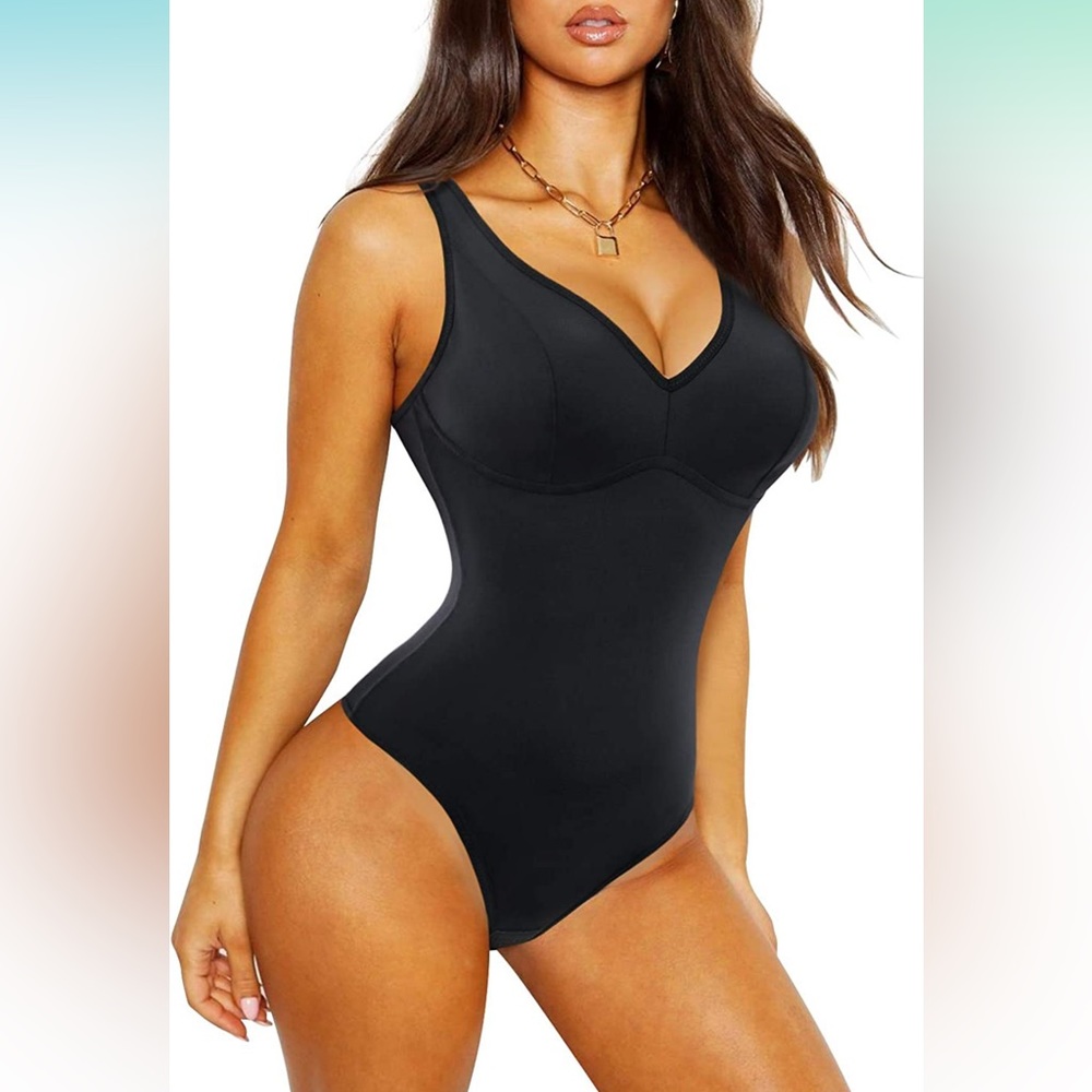 New Irisnaya Black Shapewear Body Shaper / Waist Trainer Bodysuit - S